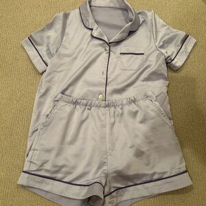 Katie J NYC Gray Short Sleeve Pajama Set